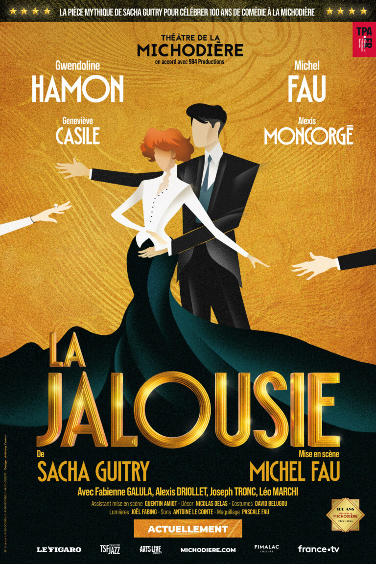 Affiche La Jalousie Théâtre de la Michodière avec Michel Fau et Gwendoline Hamon